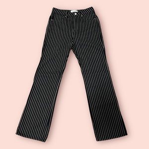 Reformation Georgia Pinstripe High Rise Flare Jeans